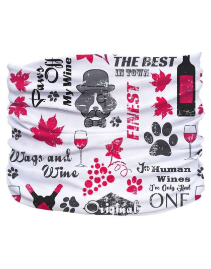 White,Red,Grey - Wags and Wine Pup Scruff - 2XL