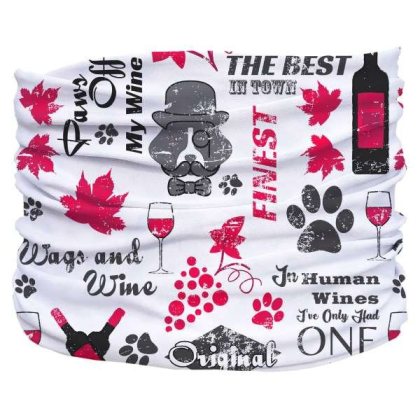 White,Red,Grey - Wags and Wine Pup Scruff - Large