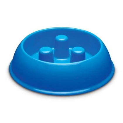 Blue - PS Plastic Slow Feeder Bowl 40oz Blue - 40oz