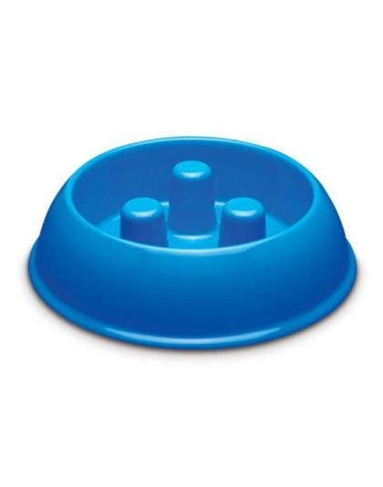 Blue - PS Plastic Slow Feeder Bowl 40oz Blue - 40oz