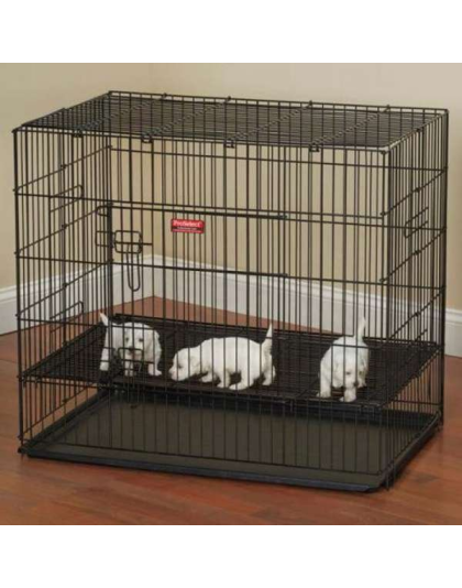 Black - ProSelect Puppy PlayPen with Plastic Pan - Medium