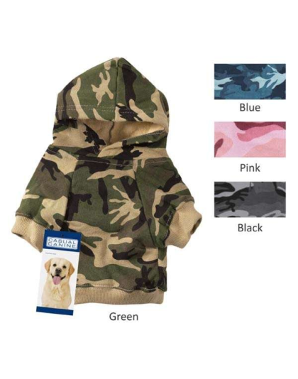 Pink - Casual Canine Camo Hoodie  - Xsmall