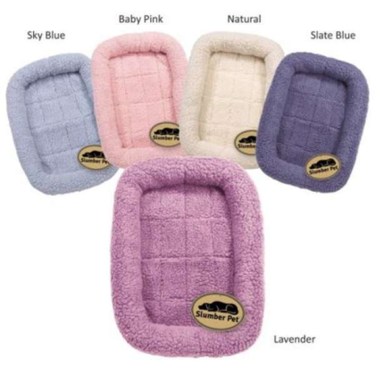 Blue - Slumber Pet Sherpa Crate Bed  - Small