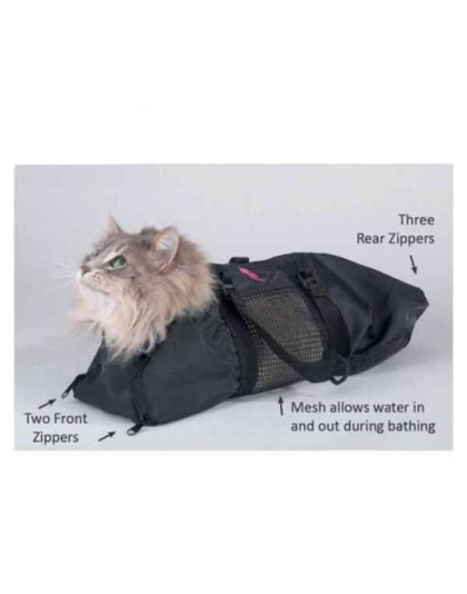 Black - Top Performance Cat Grooming Bag - 17x9In