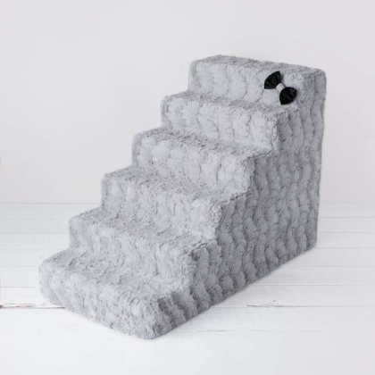 Dove Grey - Luxury Dog Stairs - 6-Step