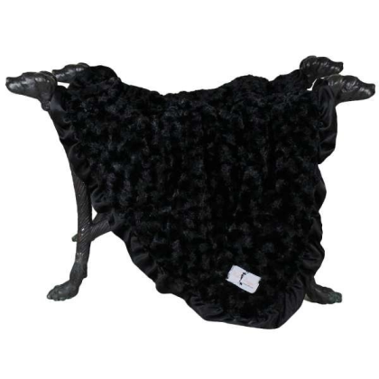 Black - Ruffle Baby Dog Blanket - Large