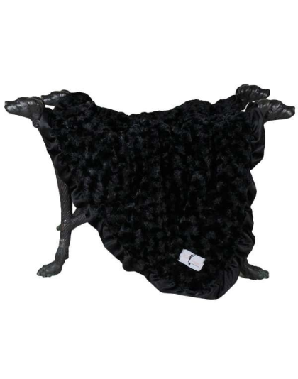 Black - Ruffle Baby Dog Blanket - Small