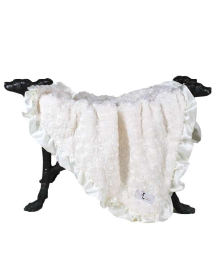 Cream - Ruffle Baby Dog Blanket - Small