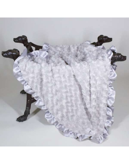 Silver - Ruffle Baby Dog Blanket - Small