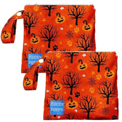 Orange - Halloween Yucky Puppy Poop Bag Carriers - 6.75x6.25