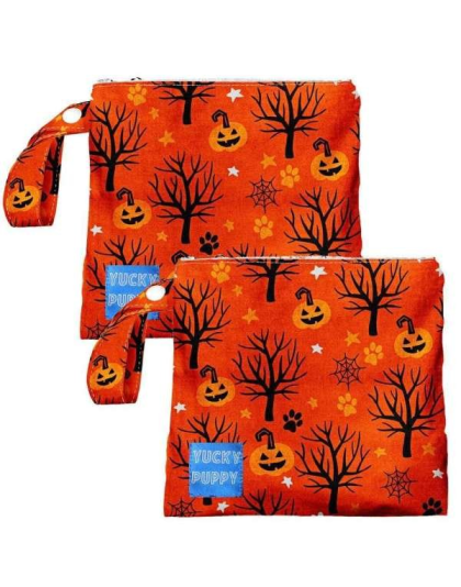 Orange - Halloween Yucky Puppy Poop Bag Carriers - 6.75x6.25