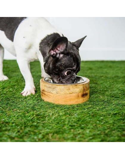 Natural - GF Pet Mango Wood Bowl Single   - Large