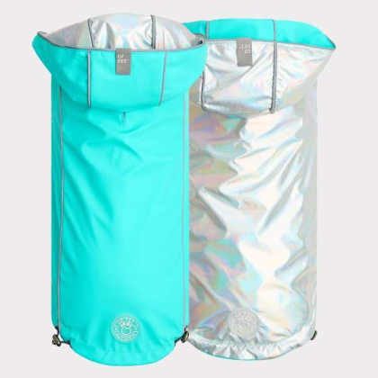 Neon Aqua - GF Pet Reversible Raincoat  - 2XL