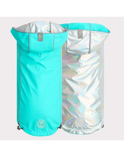 Neon Aqua - GF Pet Reversible Raincoat  - XS