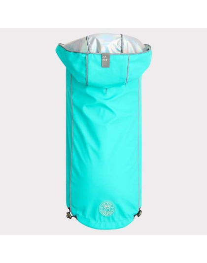 Neon Aqua - GF Pet Reversible Raincoat  - XS