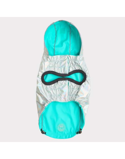 Neon Aqua - GF Pet Reversible Raincoat  - XS