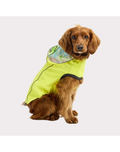 Neon Yellow - GF Pet Reversible Raincoat  - 2XS