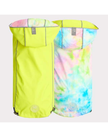 Neon Yellow - GF Pet Reversible Raincoat  - XS