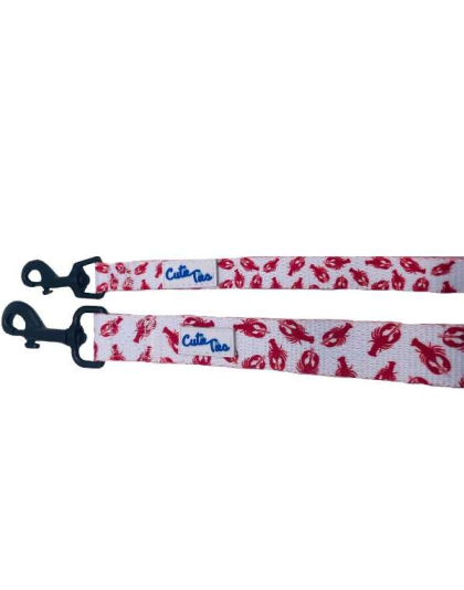 Lobster White - Cutie Ties Fun Design Dog Leash - Large