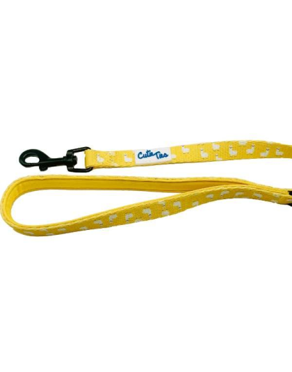 Llama Yellow - Cutie Ties Fun Design Dog Leash - Large