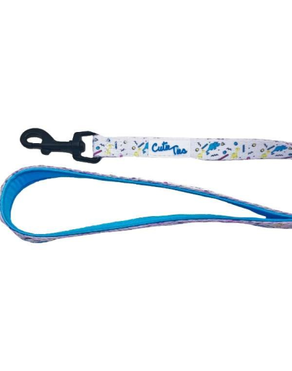 Dino Doggy White - Cutie Ties Fun Design Dog Leash - Large