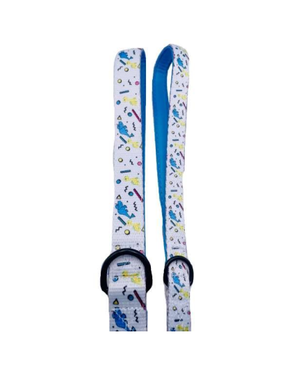 Dino Doggy White - Cutie Ties Fun Design Dog Leash - Large