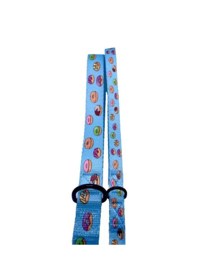 Donuts Blue - Cutie Ties Fun Design Dog Leash - Large