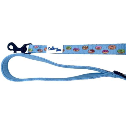 Donuts Blue - Cutie Ties Fun Design Dog Leash - Small