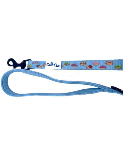 Donuts Blue - Cutie Ties Fun Design Dog Leash - Small