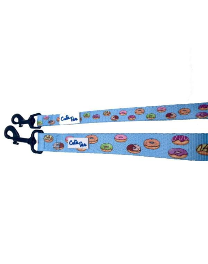 Donuts Blue - Cutie Ties Fun Design Dog Leash - Small