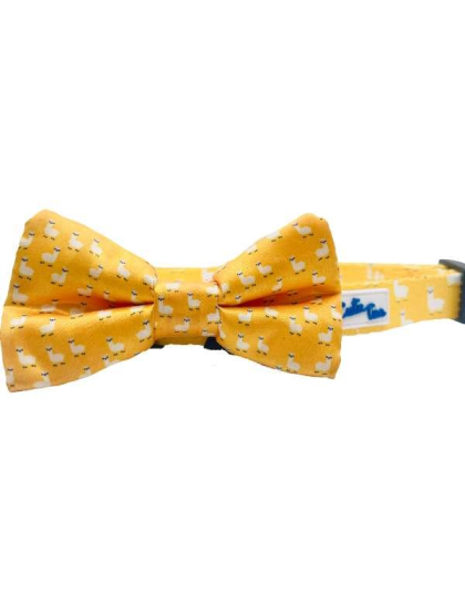 Llama Yellow - Cutie Ties Fun Design Dog Collar - Large