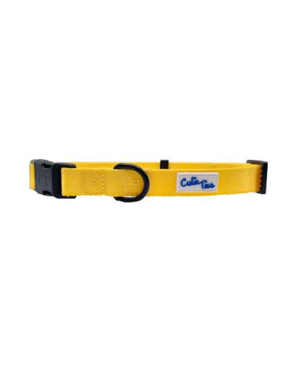 Yellow - Cutie Ties Fun Design Dog Collar - Small