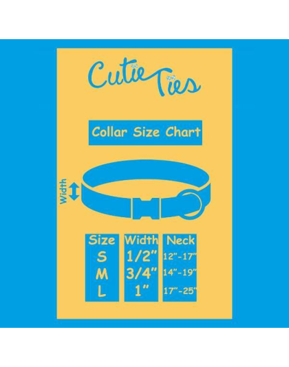 Yellow - Cutie Ties Fun Design Dog Collar - Small