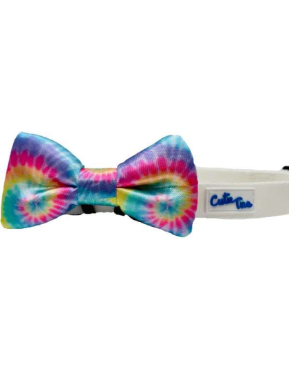 White - Cutie Ties Fun Design Dog Collar - Small