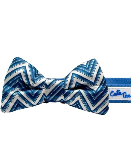 Blue - Cutie Ties Fun Design Dog Collar - Medium