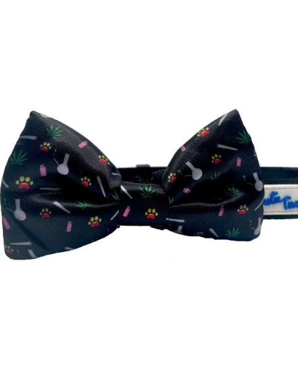 Black - Cutie Ties Fun Design Dog Collar - Large