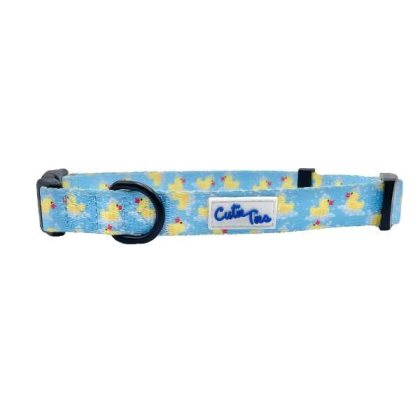 Rubber Duckies - Cutie Ties Fun Design Dog Collar - Medium