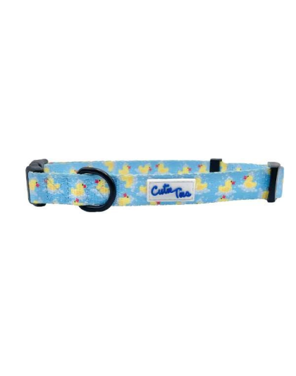 Rubber Duckies - Cutie Ties Fun Design Dog Collar - Medium