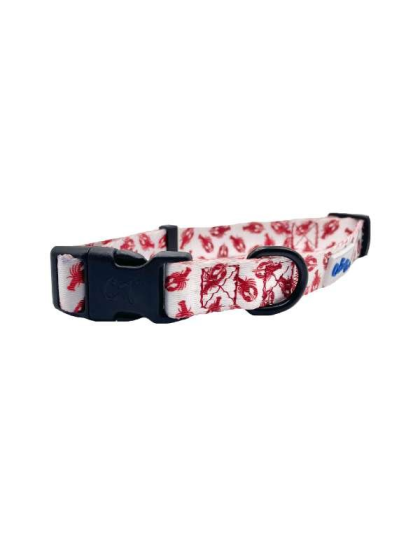 Lobster White - Cutie Ties Fun Design Dog Collar - Large