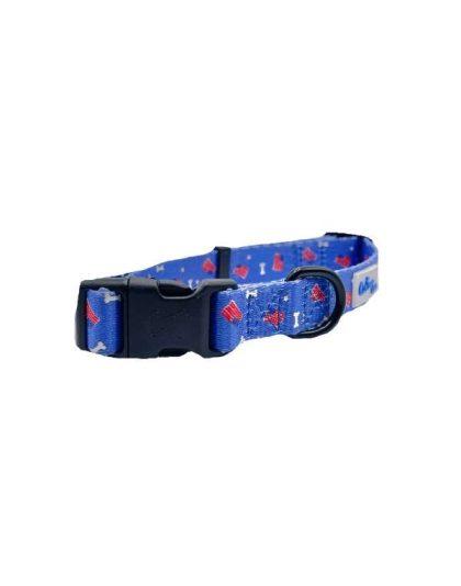 Red/White/Bones - Cutie Ties Fun Design Dog Collar - Small