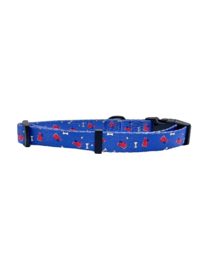 Red/White/Bones - Cutie Ties Fun Design Dog Collar - Large