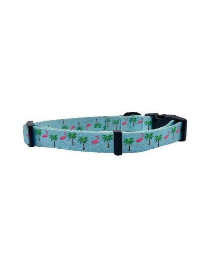 Flamingo Miami Vice - Cutie Ties Fun Design Dog Collar - Medium