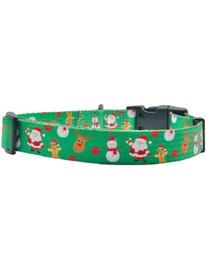 Christmas Festive Green - Cutie Ties Fun Design Dog Collar - Small