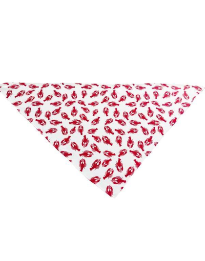 Lobster White - Cutie Ties Tie On Dog Bandana - Large