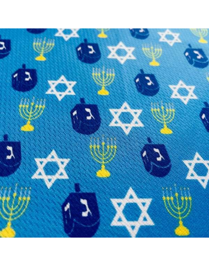 Hanukkah Blue Dreidel - Cutie Ties Tie On Dog Bandana - Large