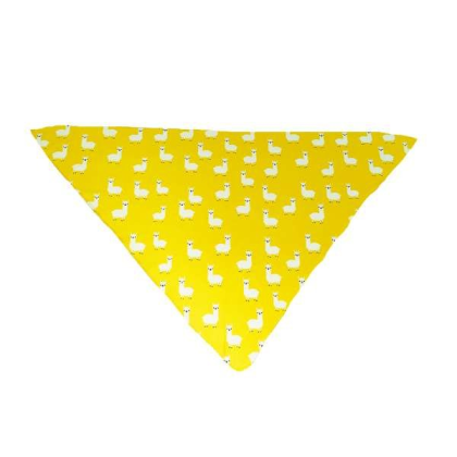 Llama Yellow - Cutie Ties Tie On Dog Bandana - Small