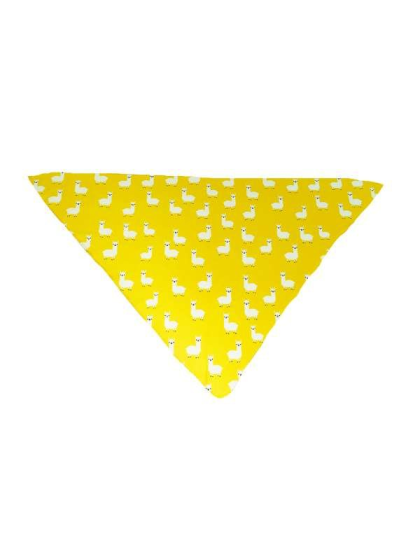 Llama Yellow - Cutie Ties Tie On Dog Bandana - Small