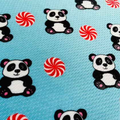 Peppermint Panda Blue - Cutie Ties Tie On Dog Bandana - Large