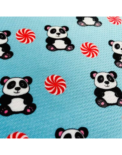 Peppermint Panda Blue - Cutie Ties Tie On Dog Bandana - Large