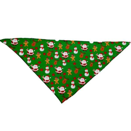 Christmas Festive Green - Cutie Ties Tie On Dog Bandana - Small